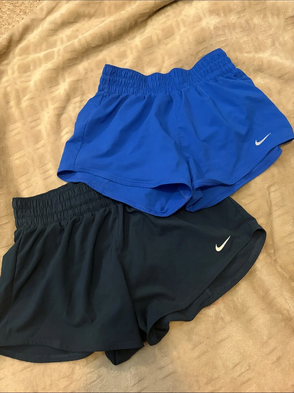Nike Women's Athletic Shorts Duo in Royal Blue and dark green